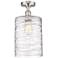 Cobbleskill 9" Brushed Nickel LED Semi-Flush w/ Swirl Shade