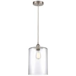 Cobbleskill 9" Brushed Satin Nickel Mini Pendant w/ Clear Shade