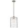 Cobbleskill 9" Brushed Satin Nickel Mini Pendant w/ Deco Swirl Shade