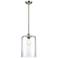 Cobbleskill 9" Brushed Satin Nickel Stem Hung Mini Pendant w/ Clear Sh