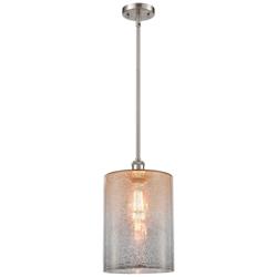 Cobbleskill 9" Brushed Satin Nickel Stem Hung Mini Pendant w/ Mercury
