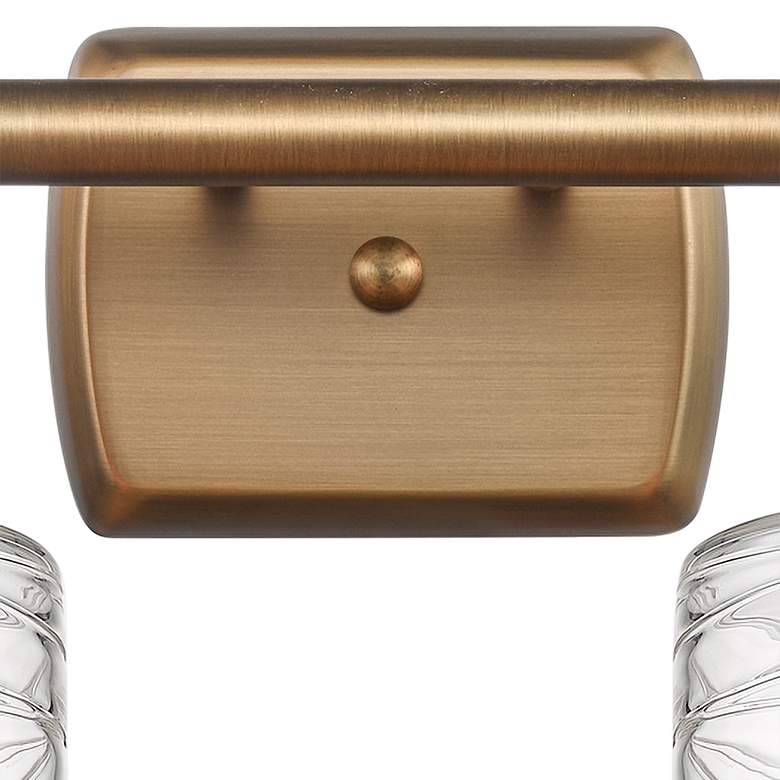 Image 3 Cobbleskill 9 inch High Brushed Brass Metal 2-Light Wall Sconce more views