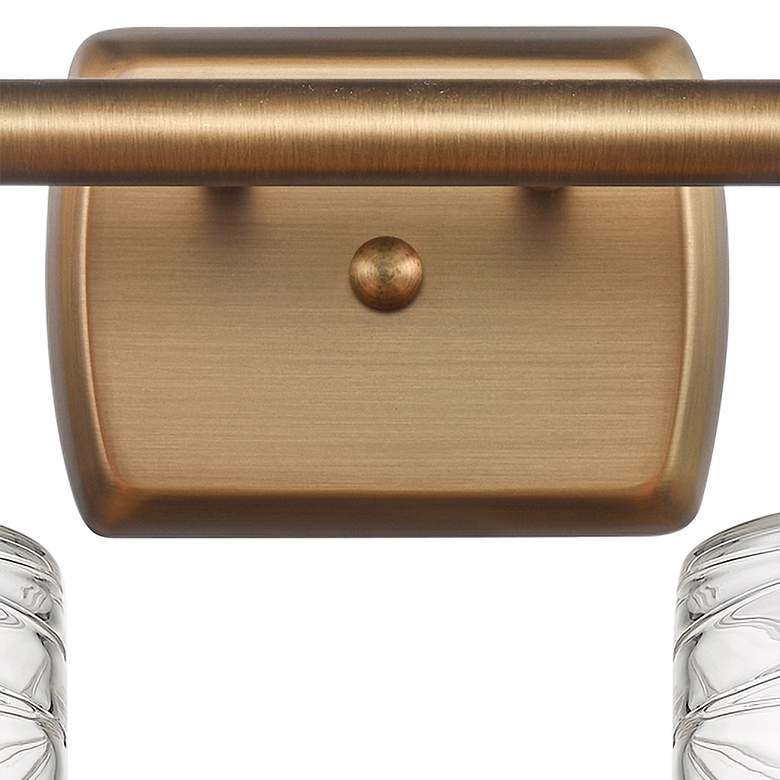 Image 3 Cobbleskill 9" High Brushed Brass Metal 2-Light Wall Sconce more views