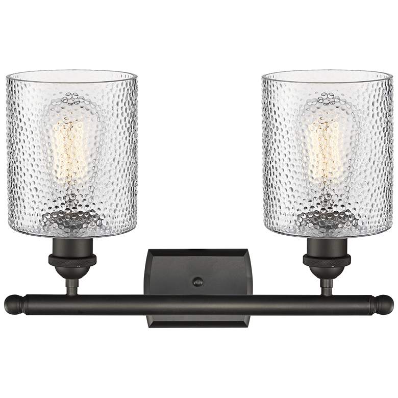 Image 1 Cobbleskill 9" High Oil-Rubbed Bronze 2-Light Wall Sconce