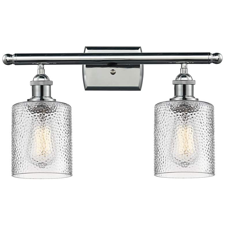Image 2 Cobbleskill 9 inch High Polished Chrome 2-Light Wall Sconce