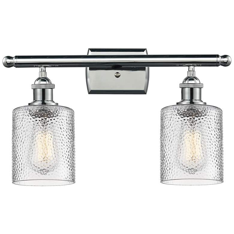 Image 2 Cobbleskill 9" High Polished Chrome 2-Light Wall Sconce