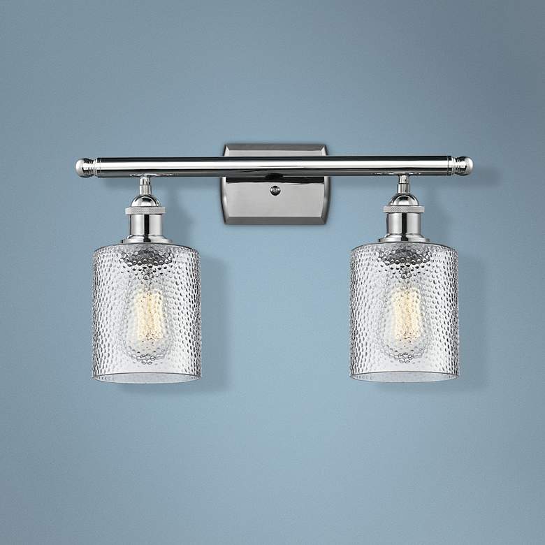 Image 1 Cobbleskill 9" High Polished Chrome 2-Light Wall Sconce