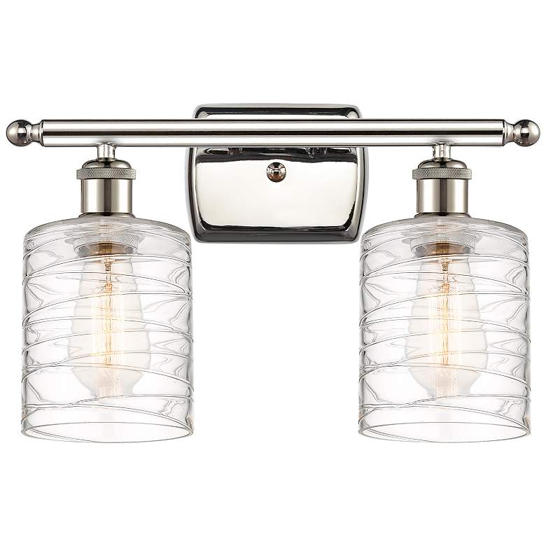Image 1 Cobbleskill 9 inch High Polished Nickel 2-Light Wall Sconce