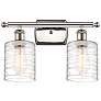 Cobbleskill 9" High Polished Nickel 2-Light Wall Sconce