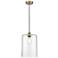 Cobbleskill 9" LED Mini Pendant - Antique Brass - Clear Shade