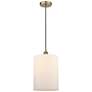 Cobbleskill 9" LED Mini Pendant - Antique Brass - Matte White Shade