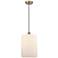 Cobbleskill 9" LED Mini Pendant - Antique Brass - Matte White Shade