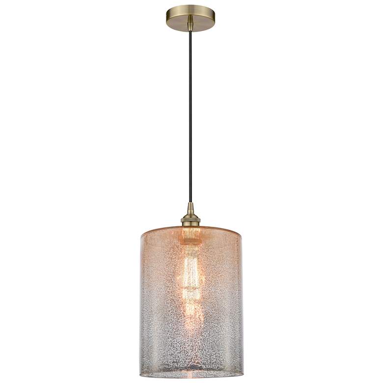Image 1 Cobbleskill 9" LED Mini Pendant - Antique Brass - Mercury Shade