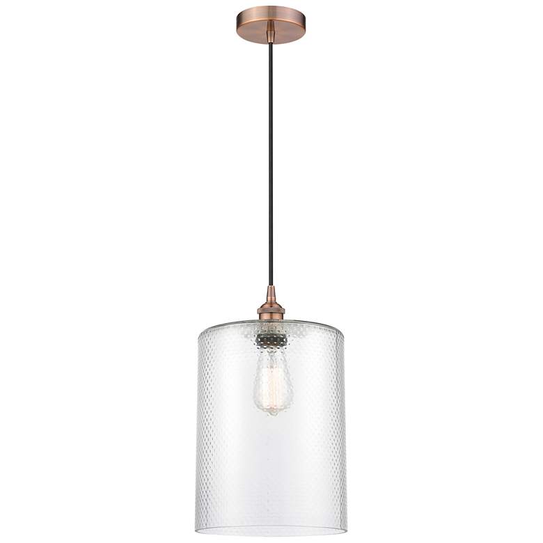 Image 1 Cobbleskill 9" LED Mini Pendant - Antique Copper - Clear Shade