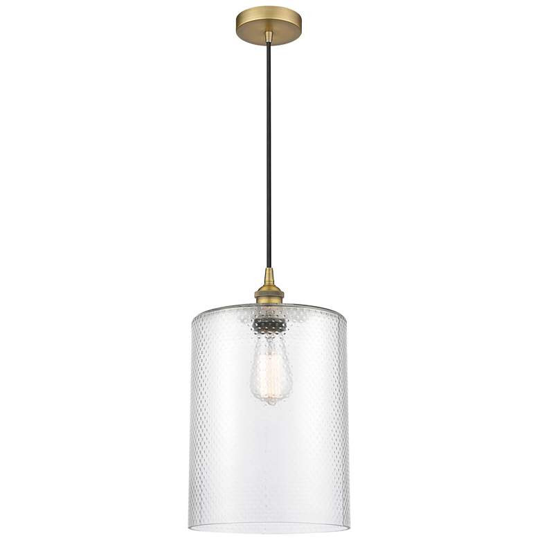 Image 1 Cobbleskill 9" LED Mini Pendant - Brushed Brass - Clear Shade