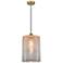 Cobbleskill 9" LED Mini Pendant - Brushed Brass - Mercury Shade