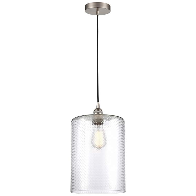 Image 1 Cobbleskill 9" LED Mini Pendant - Brushed Satin Nickel - Clear Shade