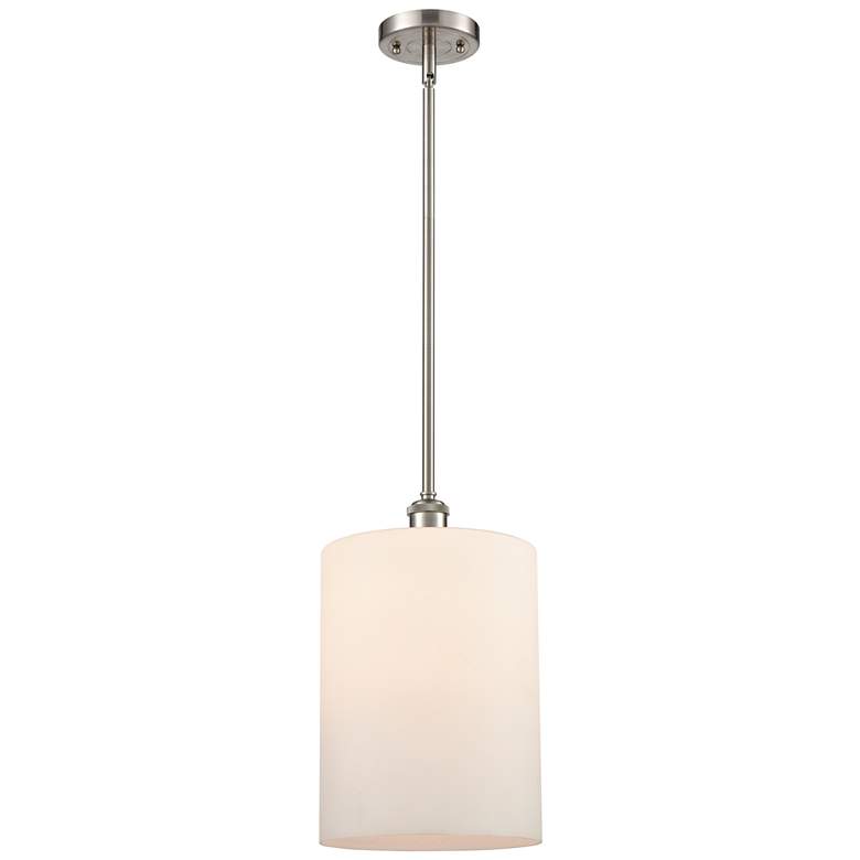 Image 1 Cobbleskill 9" LED Mini Pendant - Brushed Satin Nickel - Matte White S