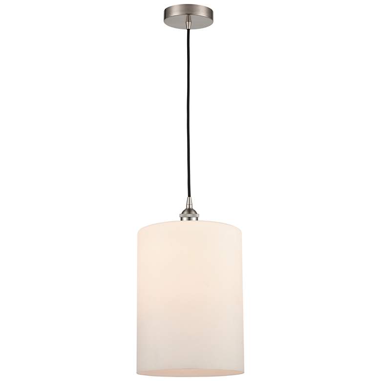 Image 1 Cobbleskill 9" LED Mini Pendant - Brushed Satin Nickel - Matte White S