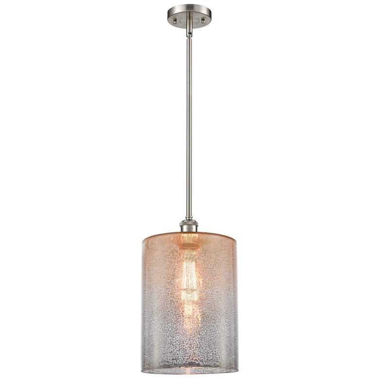 Image 1 Cobbleskill 9" LED Mini Pendant - Brushed Satin Nickel - Mercury Shade