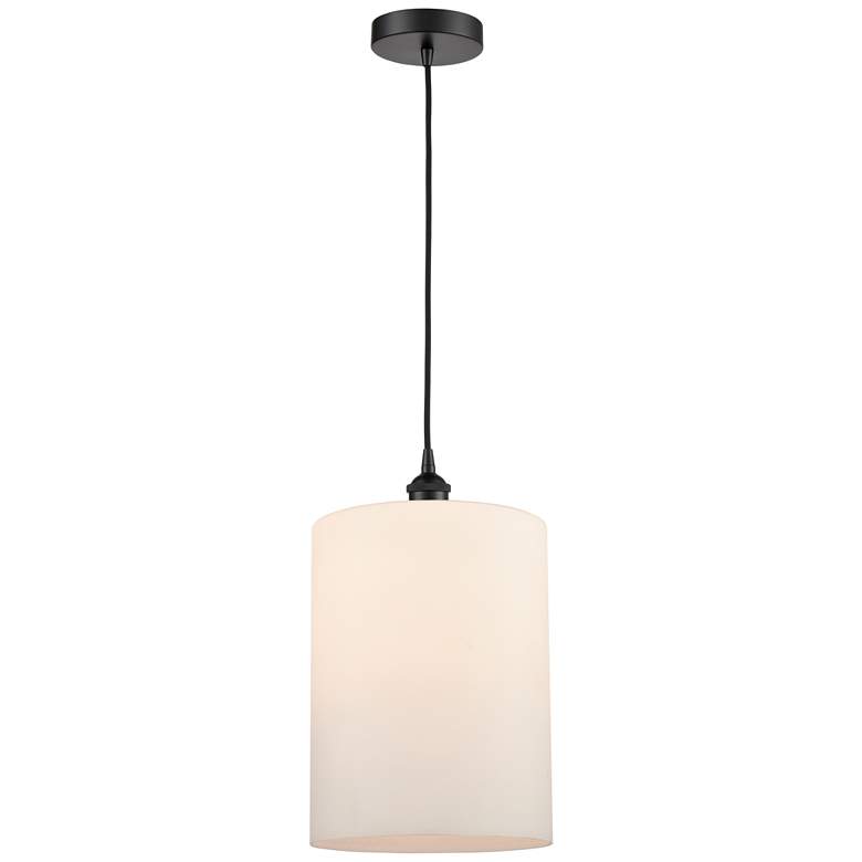 Image 1 Cobbleskill 9" LED Mini Pendant - Matte Black - Matte White Shade