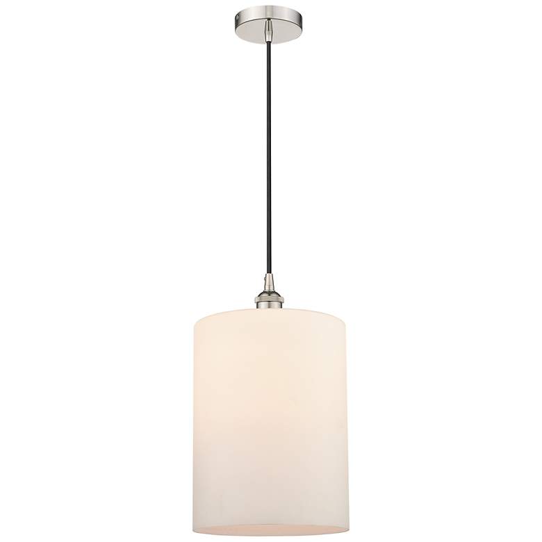 Image 1 Cobbleskill 9" LED Mini Pendant - Polished Nickel - Matte White Shade