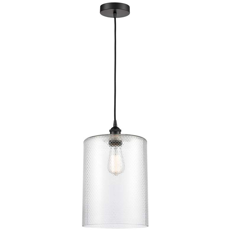 Image 1 Cobbleskill 9" Matte Black Mini Pendant w/ Clear Shade