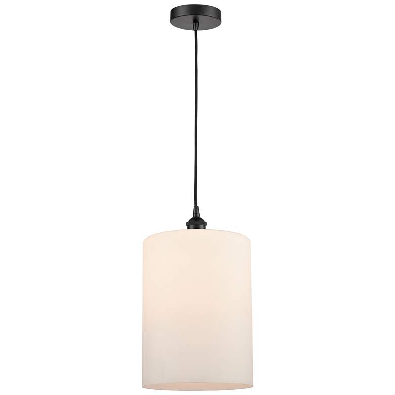 Image 1 Cobbleskill 9" Matte Black Mini Pendant w/ Matte White Shade