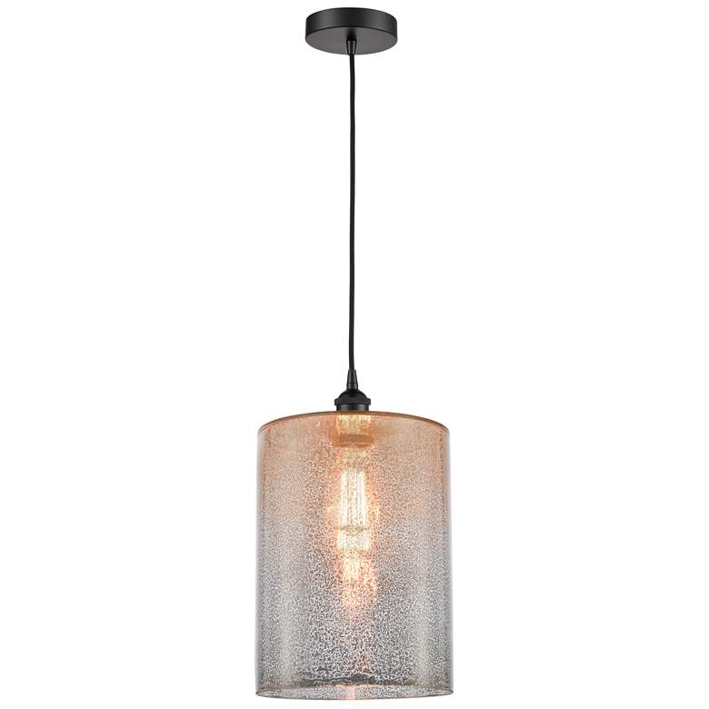 Image 1 Cobbleskill 9" Matte Black Mini Pendant w/ Mercury Shade