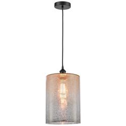 Cobbleskill 9" Matte Black Mini Pendant w/ Mercury Shade