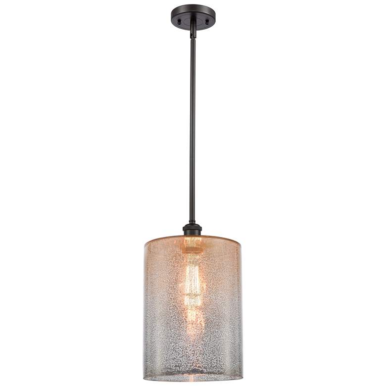 Image 1 Cobbleskill 9" Oil Rubbed Bronze Stem Hung Mini Pendant w/ Mercury Sha