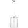 Cobbleskill 9" Polished Chrome Stem Hung Mini Pendant w/ Clear Shade