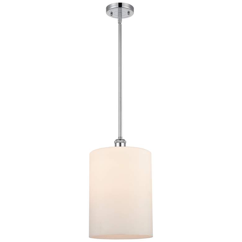 Image 1 Cobbleskill 9" Polished Chrome Stem Hung Mini Pendant w/ Matte White S