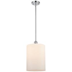 Cobbleskill 9" Polished Chrome Stem Hung Mini Pendant w/ Matte White S