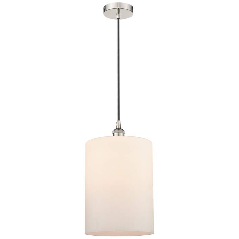 Image 1 Cobbleskill 9" Polished Nickel Mini Pendant w/ Matte White Shade