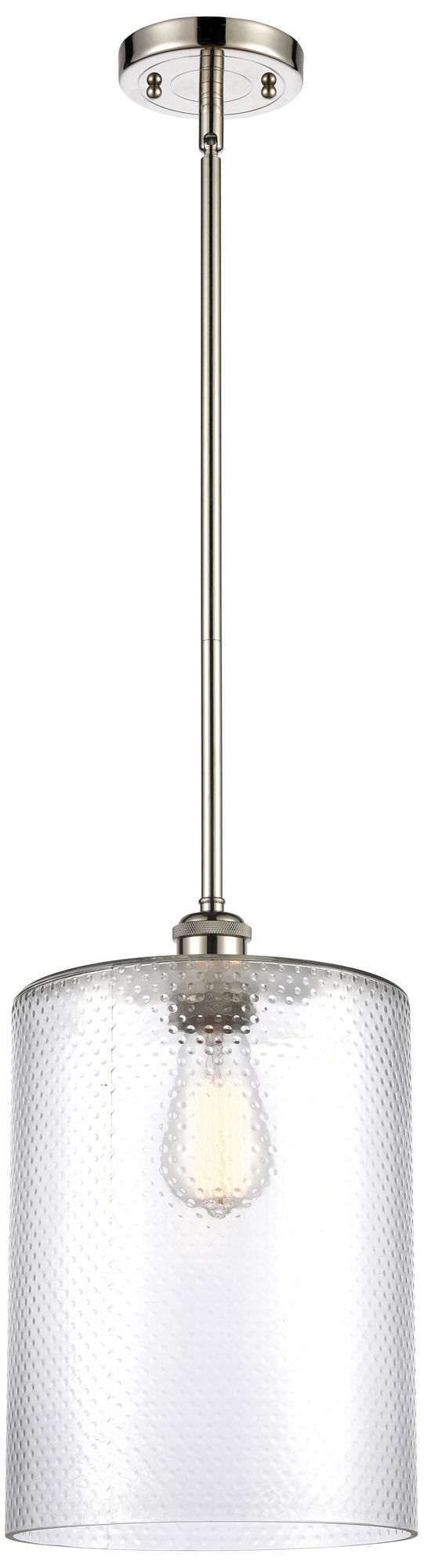 Cobbleskill 9" Polished Nickel Stem Hung Mini Pendant w/ Clear Shade