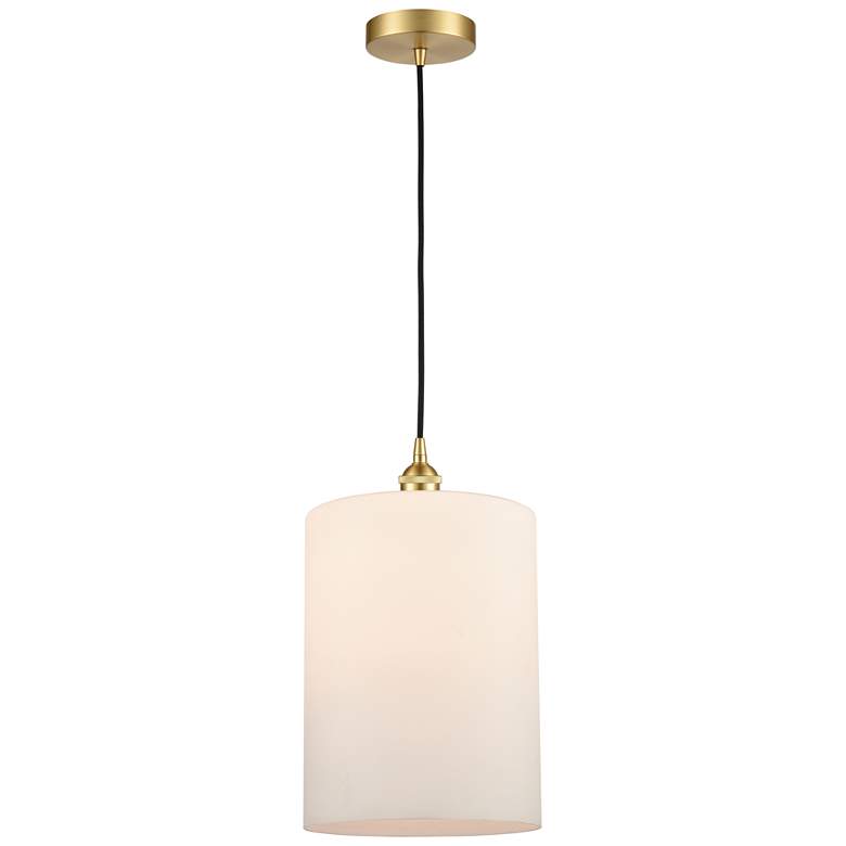 Image 1 Cobbleskill 9" Satin Gold Mini Pendant w/ Matte White Shade