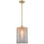 Cobbleskill 9" Satin Gold Stem Hung Mini Pendant w/ Mercury Shade