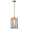 Cobbleskill 9" Satin Gold Stem Hung Mini Pendant w/ Mercury Shade