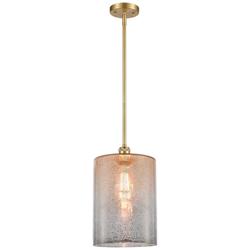 Cobbleskill 9" Satin Gold Stem Hung Mini Pendant w/ Mercury Shade