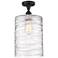 Cobbleskill 9" Semi-Flush Mount - Oil Rubbed Bronze - Deco Swirl Shade