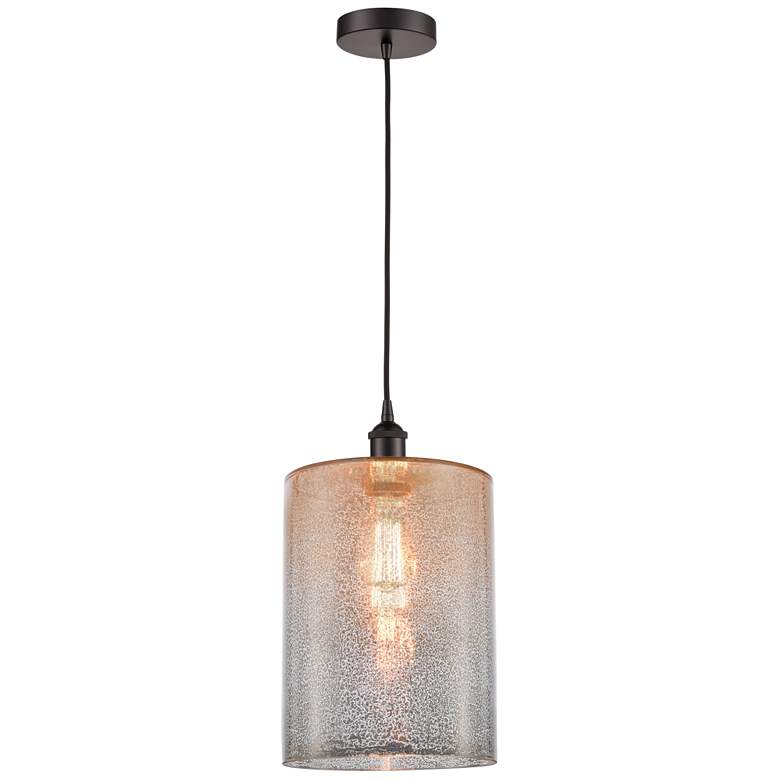 Image 1 Cobbleskill 9" Wide Oil Rubbed Bronze Mercury Glass LED Mini Pendant