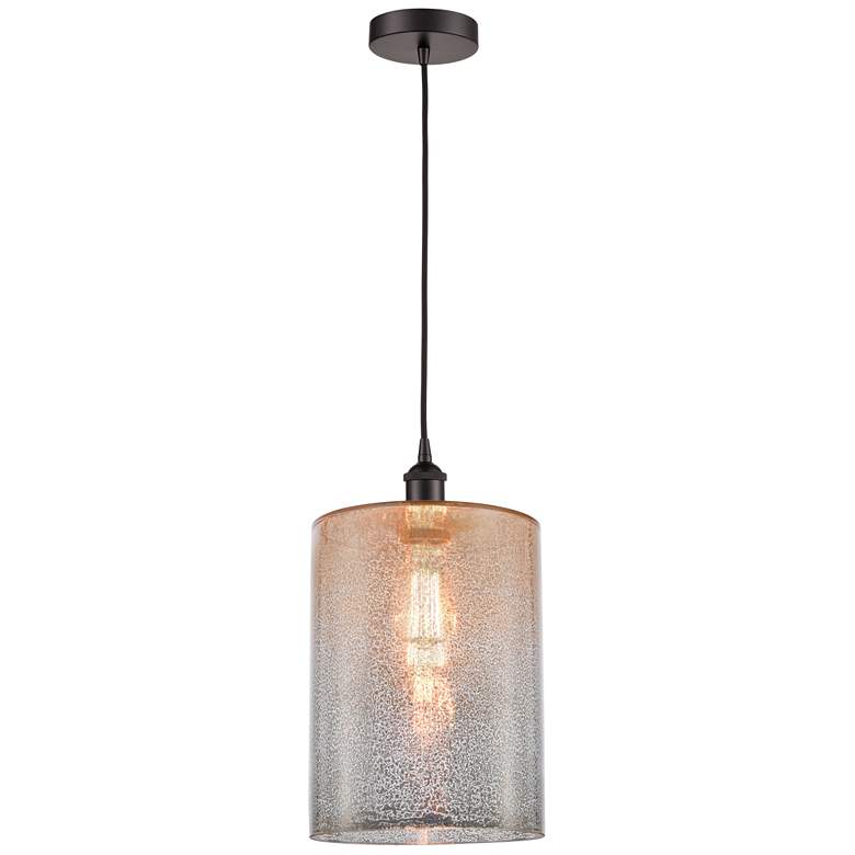 Image 1 Cobbleskill 9 inch Wide Oil Rubbed Bronze Mercury Glass LED Mini Pendant