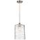 Cobbleskill 9" Wide Satin Nickel Mini Pendant w/ Swirl Glass