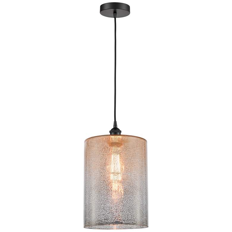 Image 1 Cobbleskill 9"W Black with Mercury Glass LED Mini Pendant