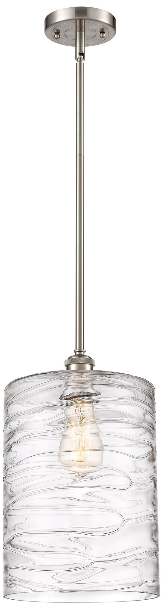 Cobbleskill 9"W Brushed Nickel Mini Pendant with Clear Shade