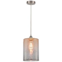 Cobbleskill 9"W Satin Nickel Mini Pendant w/ Mercury Shade