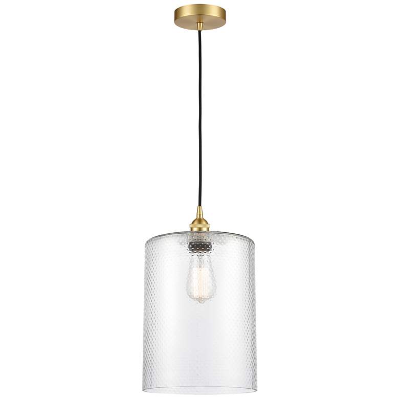 Image 1 Cobbleskill 9" LED Mini Pendant - Satin Gold - Clear Shade
