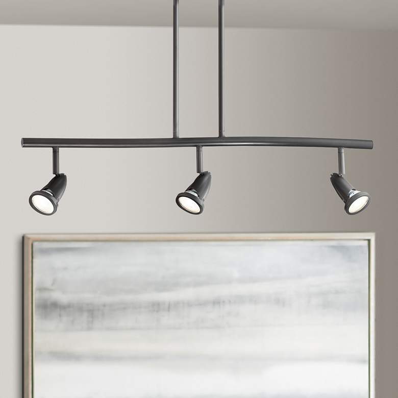 Image 1 Cobra 27" Wide Black 3-Light LED Island Pendant