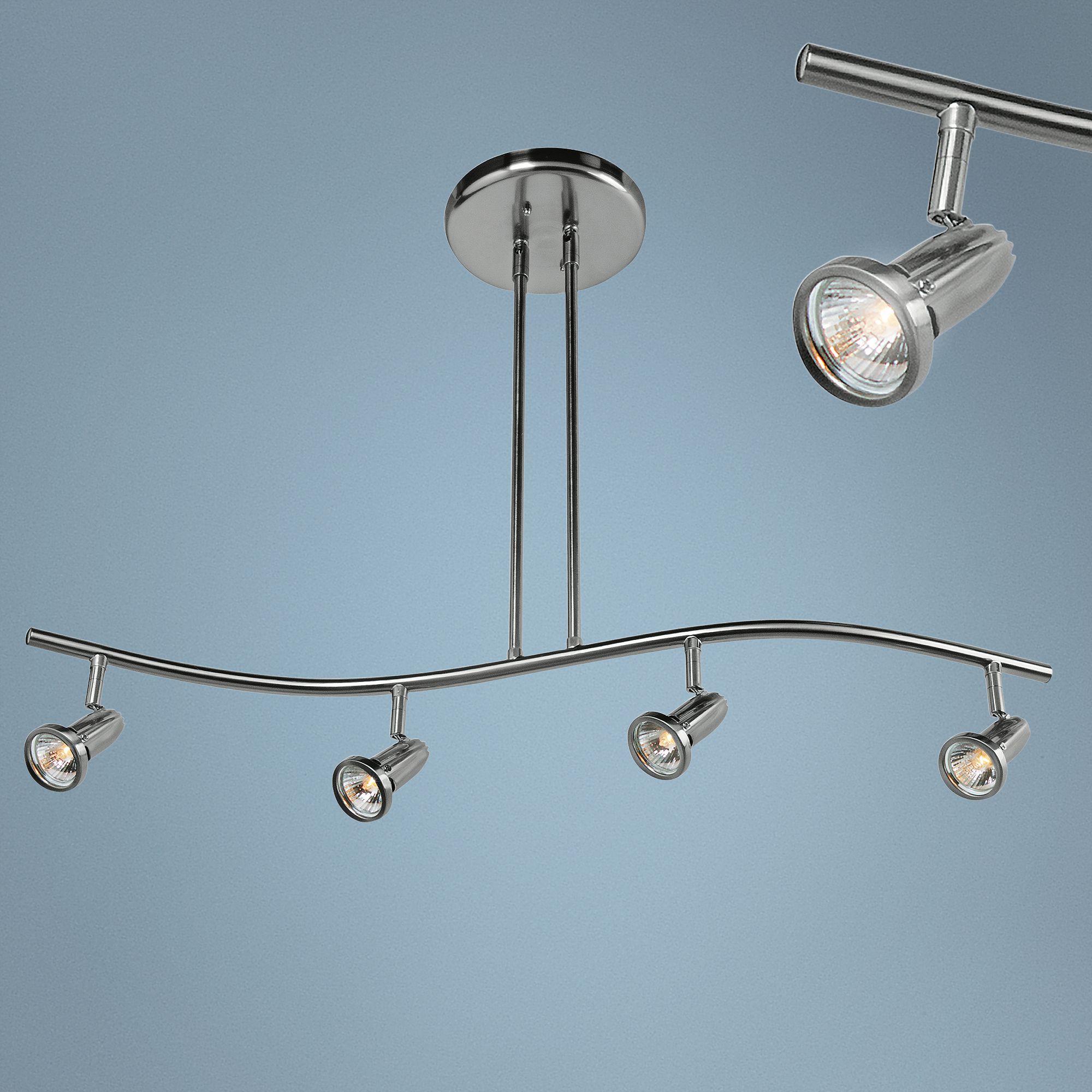 Cobra 4 Light Brushed Steel LED Track Fixture 24V85 Lamps Plus   Cobra 4 Light Brushed Steel Led Track Fixture  24v85cropped 